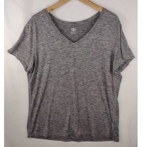 Athletic Works Womens Gray Short Sleeve Shirt Top Plus‎ Size 3XL